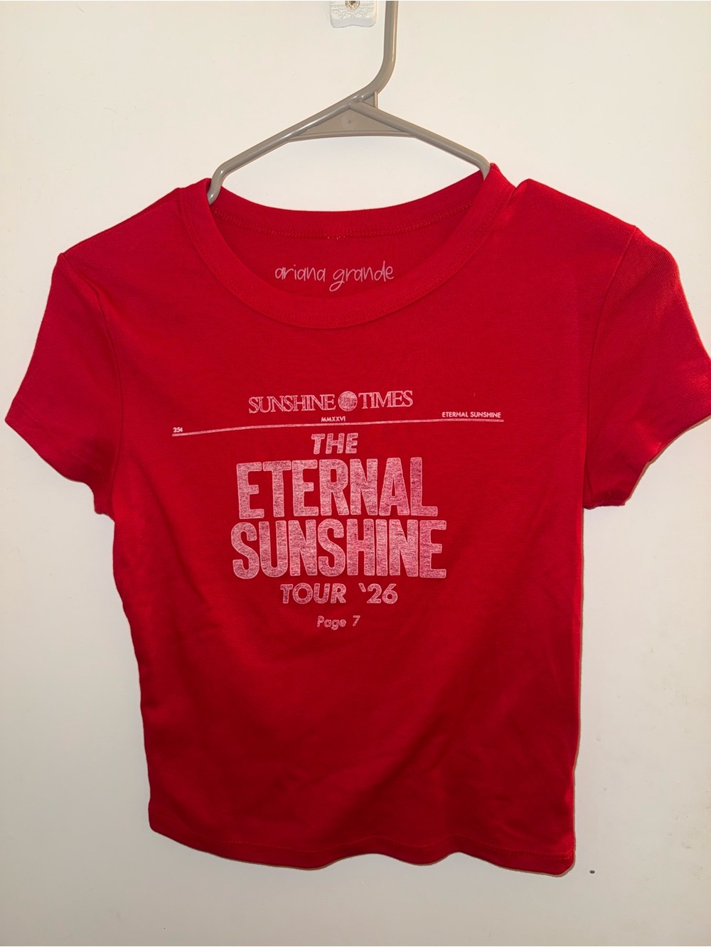 Ariana Grande Red 'Eternal Sunshine' Tour Crop Top